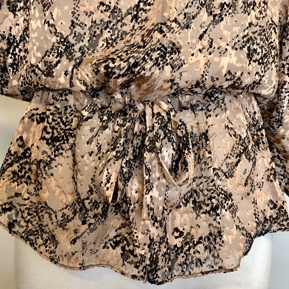 Parker Blush-Pink/Black Snake Silk Kimono Top - Picture 6 of 12